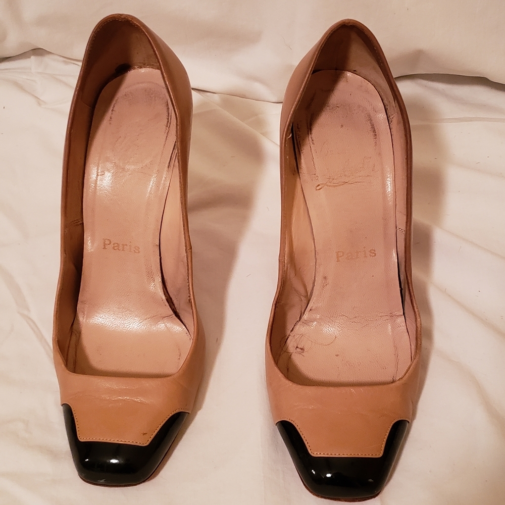 Christian louboutin two tone square-toe pumps